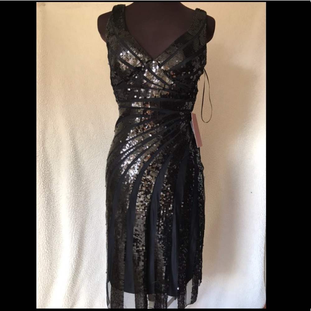 Black Sequin Cocktail Dress